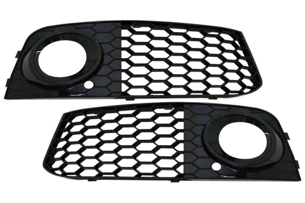 Βλησαρούλης Car Center - Fog Lamp Covers Side Grilles suitable for Audi A4 B8 8K (2007-2011) RS4 Look Glossy Black Edition