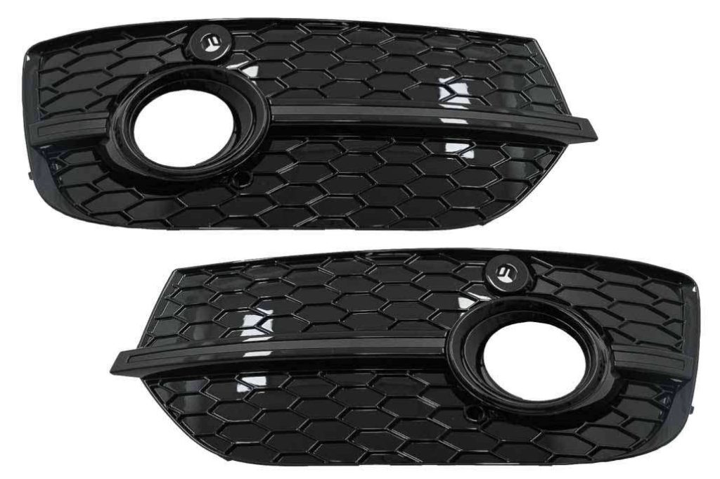 Βλησαρούλης Car Center - Fog Lamp Covers Side Grilles suitable for Audi Q3 8U (2011-2014) RS Design Piano Black