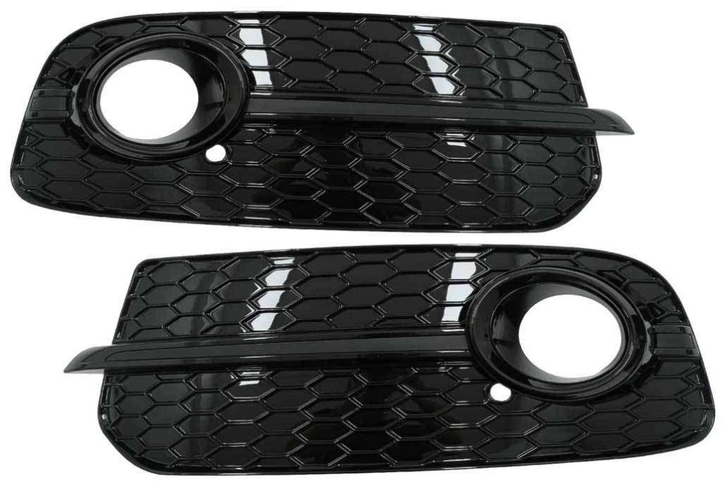 Βλησαρούλης Car Center - Fog Lamp Covers Side Grilles suitable for Audi Q5 SUV 8R Facelift (2012-2016) Full Black RS Design