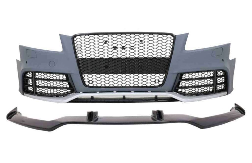Βλησαρούλης Car Center - Front Bumper and Add-On Spoiler Lip Real Carbon suitable for Audi A5 8T Pre Facelift (2007-2011) RS5 Design