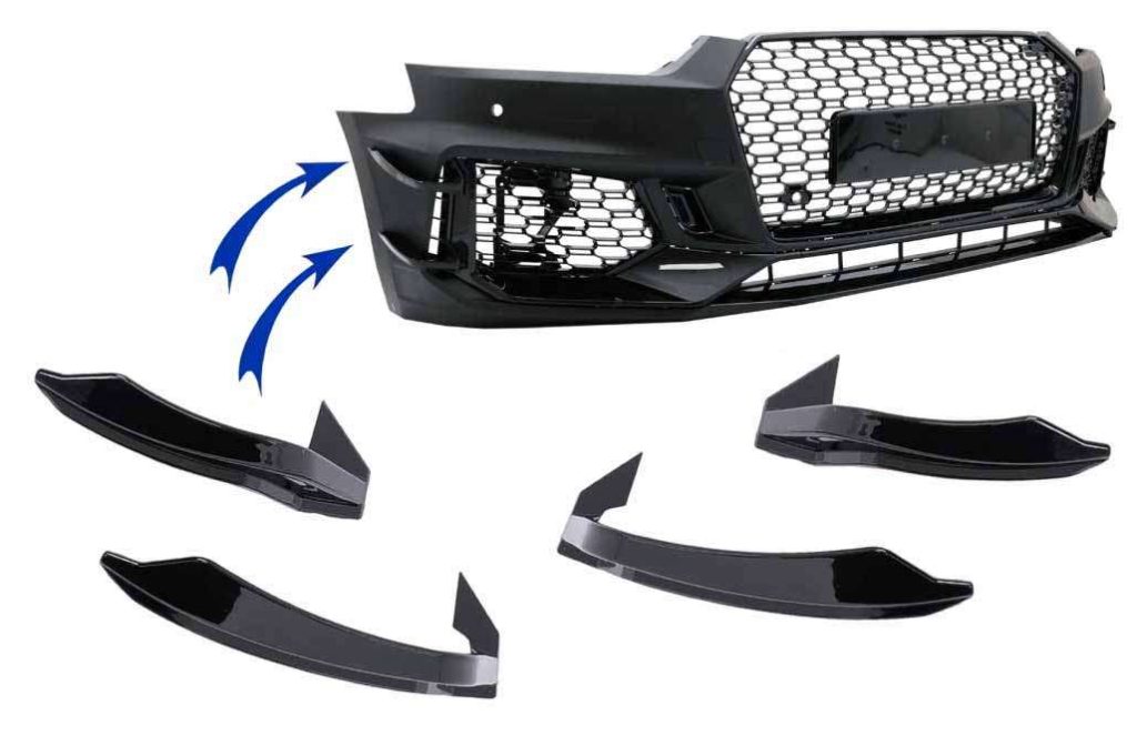 Βλησαρούλης Car Center - Front Bumper Fins suitable for Audi A5 F5 (2017-2019) for Quattro RS5 Design Piano Black