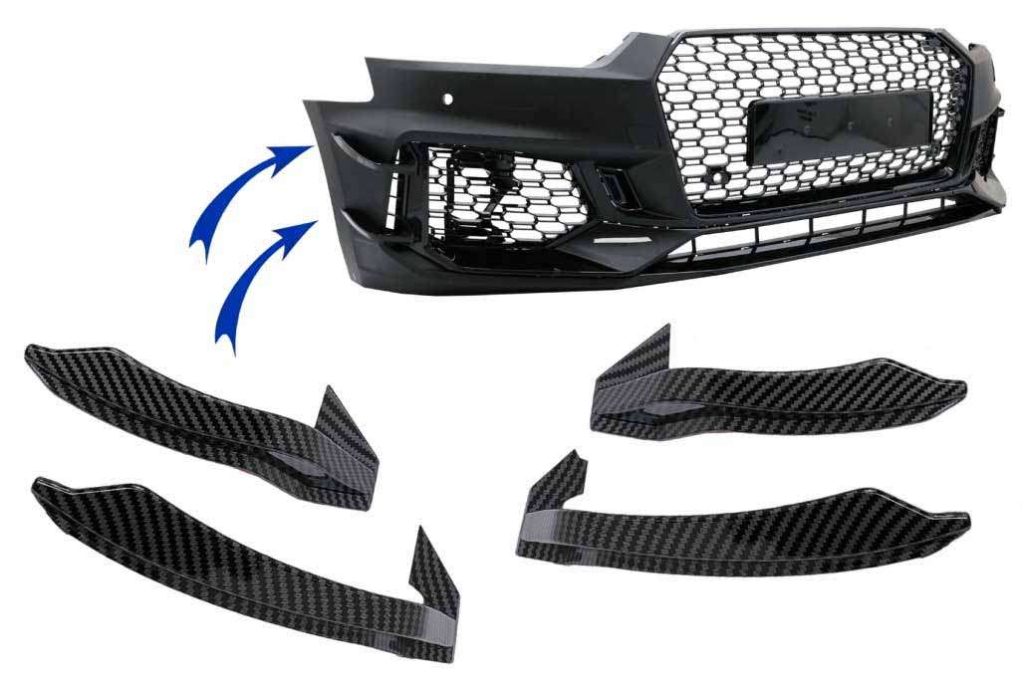 Βλησαρούλης Car Center - Front Bumper Fins suitable for Audi A5 F5 (2017-2019) for Quattro RS5 Design Carbon Coated