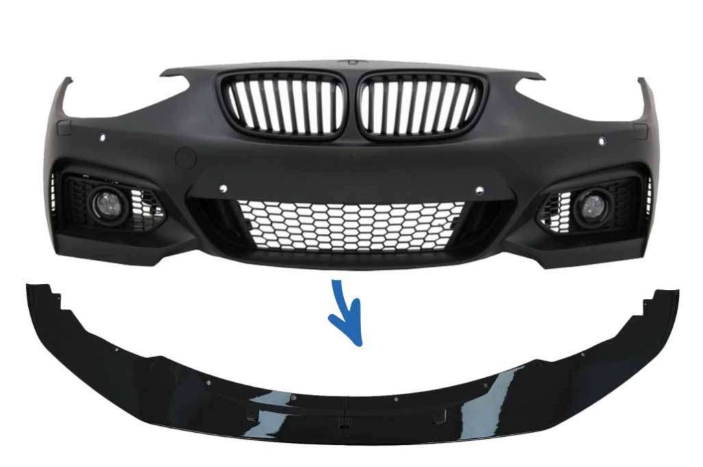 Βλησαρούλης Car Center - Front Bumper Lip Spoiler suitable for BMW 1 Series F20 F21 (2011-2014) 2 Series F22 F23 (2014-up) M Sport M-Performance Design