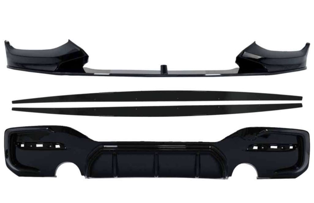 Βλησαρούλης Car Center - Front Bumper Lip Spoiler suitable for BMW 1 Series F20 F21 LCI (2015-2019) with Rear Bumper Spoiler Valance Diffuser and Side Skirts Extensions Hatchback M Sport Piano Black