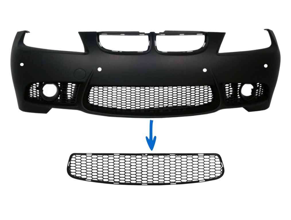 Βλησαρούλης Car Center - Front Bumper Middle Lower Grille suitable for BMW 3 series E90 E91 Pre-LCI (2004-2008) E92 E93 Pre-LCI (2006-2009) M3 Design