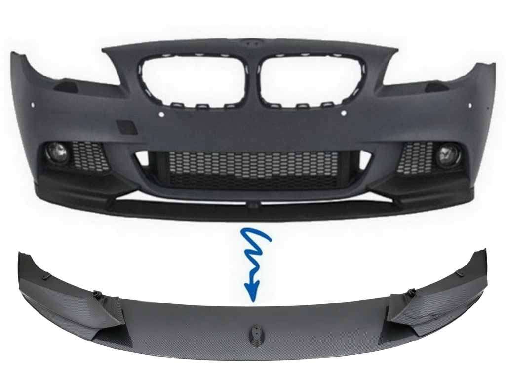 Βλησαρούλης Car Center - Front Bumper Spoiler Lip Carbon Coating suitable for BMW 5 Series F10 F11 (2011-2017) Sedan Touring M-Performance Design