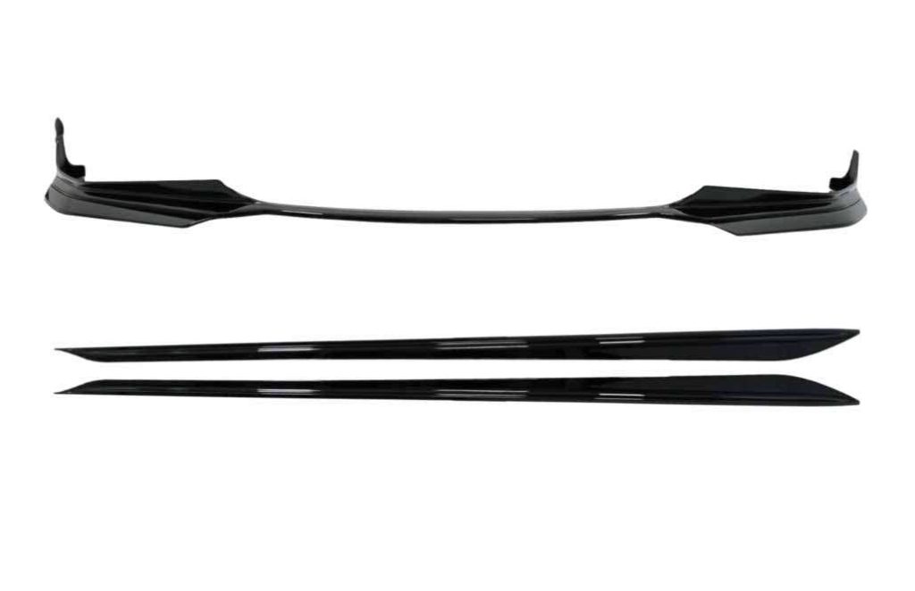 Βλησαρούλης Car Center - Front Bumper Spoiler Lip suitable for BMW 3 Series G20 Sedan G21 Touring (2018-up) with Side Skirts Extension M Sport Piano Black