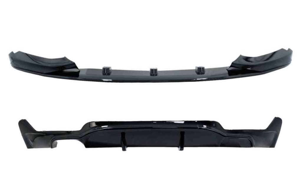Βλησαρούλης Car Center - Front Bumper Spoiler Lip suitable for BMW 4 Series F32 Coupe F33 Cabrio F36 Grand Coupe (2013-03.2019) with Rear Bumper Diffuser