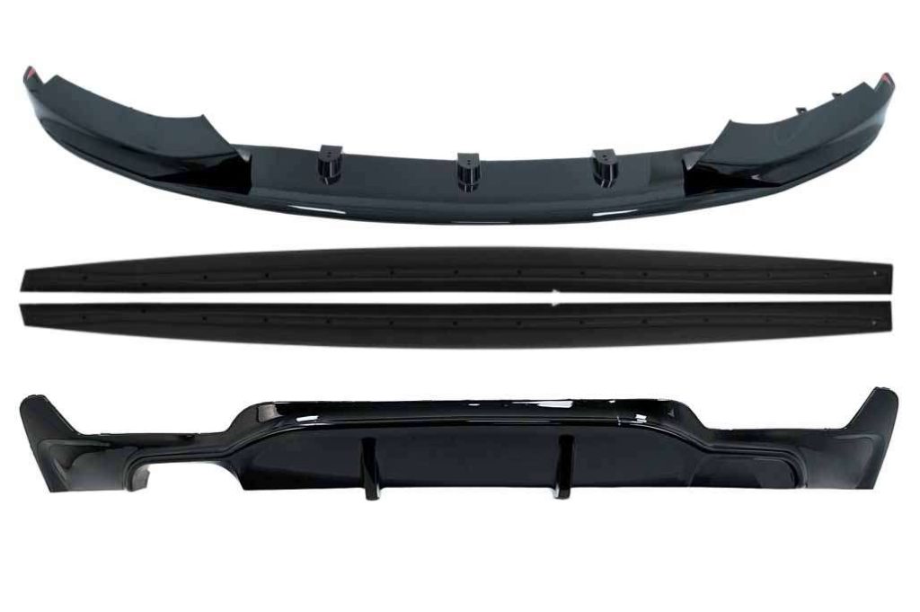 Βλησαρούλης Car Center - Front Bumper Spoiler Lip suitable for BMW 4 Series F32 F33 F36 Coupe Cabrio Grand Coupe (2013-03.2019) with Side Skirts Add-on Lip Extensions and Rear Bumper Diffuser M-Performance