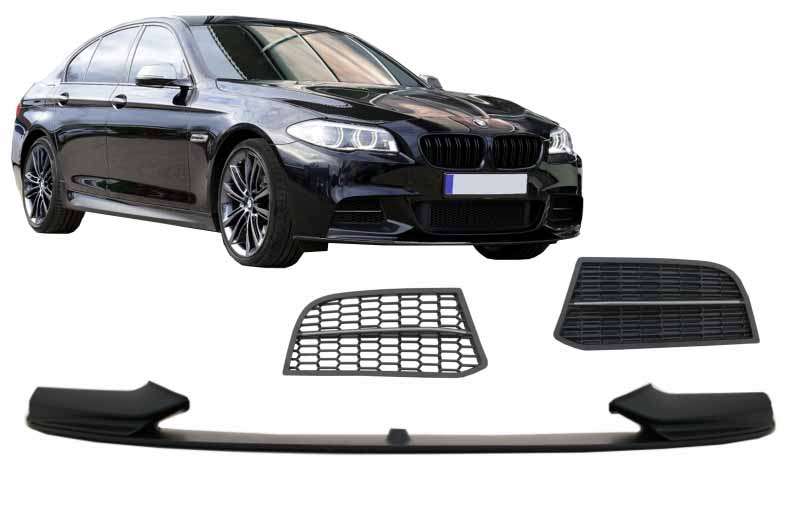 Βλησαρούλης Car Center - Front Bumper Spoiler Lip suitable for BMW 5 Series F10 F11 Sedan Touring (2011-2017) With Side Grilles M-Performance Sport M550 Design