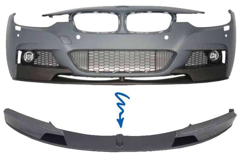 Βλησαρούλης Car Center - Front Bumper Spoiler Splitter suitable for BMW 3 Series F30 F31 (2011-up) M-Performance Carbon Film Coating
