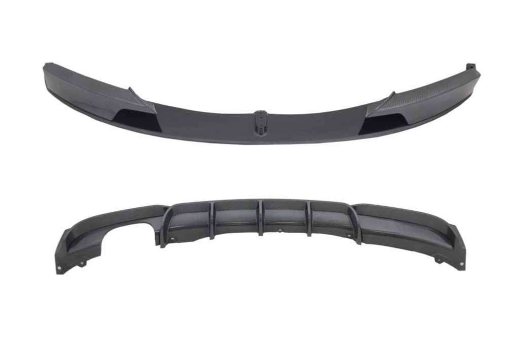 Βλησαρούλης Car Center - Front Bumper Spoiler Splitter with Rear Diffuser suitable for BMW 3 Series F30 F31 (2011-up) M-Performance Design Carbon Film Coating