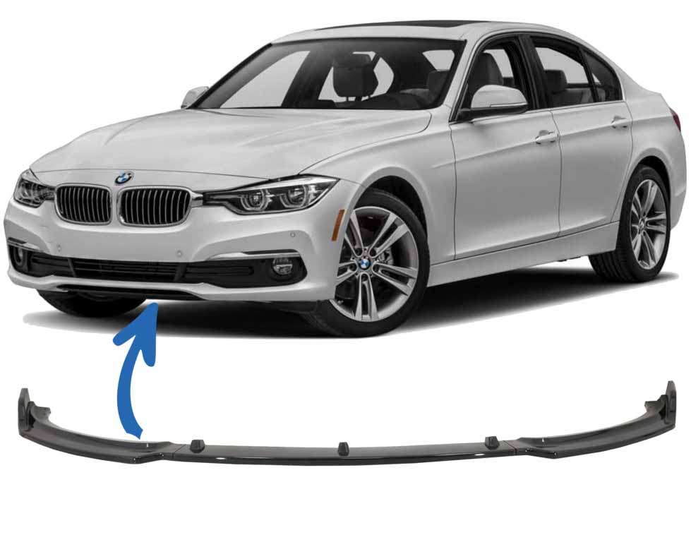 Βλησαρούλης Car Center - Front Bumper Spoiler suitable for BMW 3 Series F30 Sedan F31 Touring (2011-2019) Standard Bumper Piano Black Edition