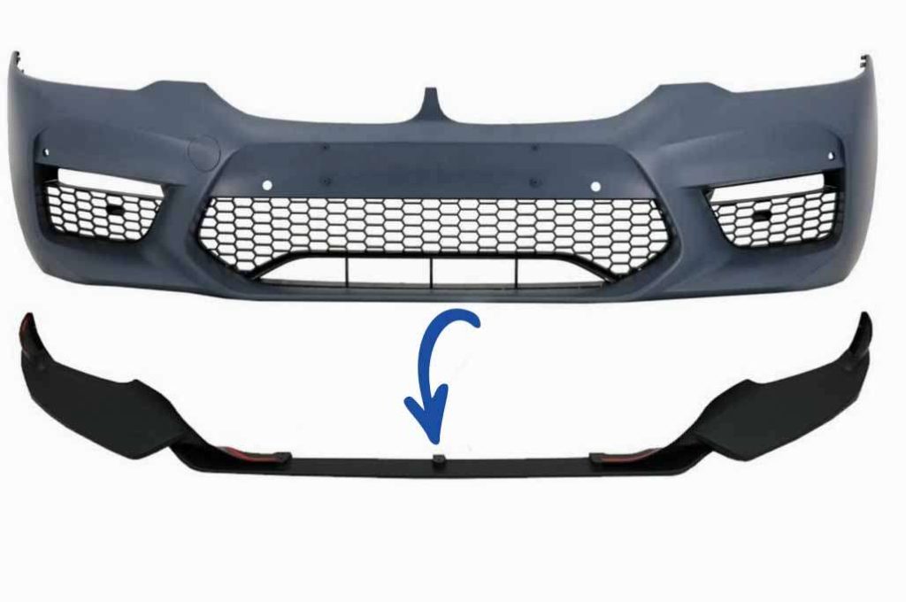 Βλησαρούλης Car Center - Front Bumper Spoiler suitable for BMW 5 Series G30 G31 Limousine Touring (2017-up) M5 Design Black