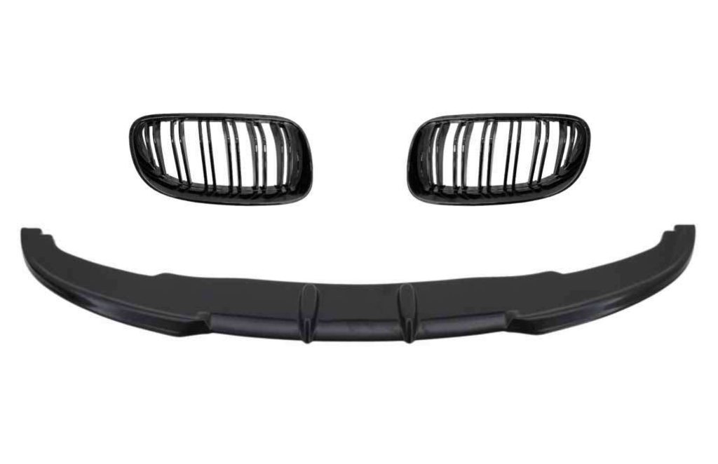 Βλησαρούλης Car Center - Front Bumper Spoiler with Kidney Grilles Double Stripe suitable for BMW 3 Series E92 Coupe E93 Cabrio (2006-2009) M Design