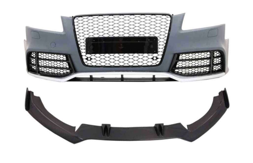Βλησαρούλης Car Center - Front Bumper suitable for AUDI A5 8T Pre Facelift (2007-2011) with Bumper Add-On Spoiler Lip RS5 Design Real Carbon