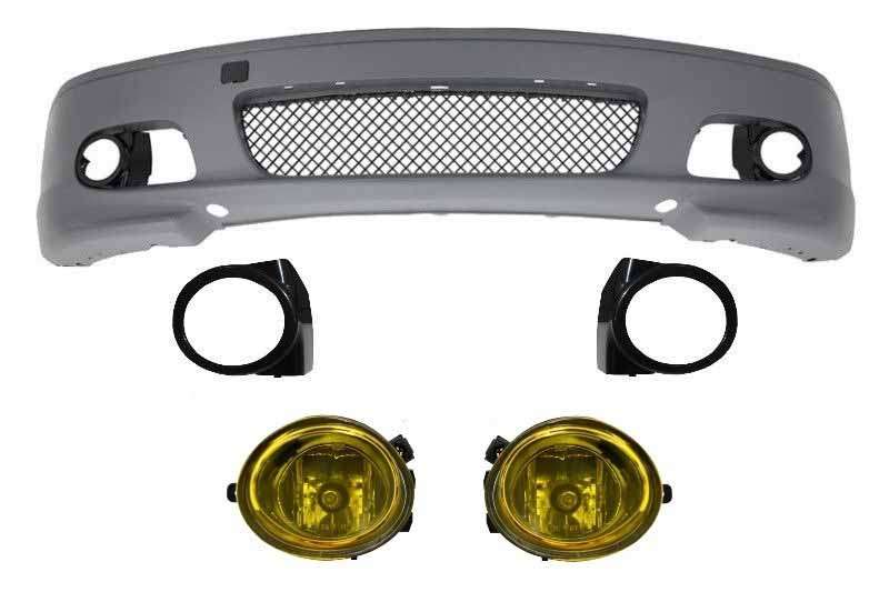 Βλησαρούλης Car Center - Front Bumper suitable for BMW 3 Series E46 Coupe Cabrio (1999-2007) M-tech M-technik M-Sport II Design With Yellow Fog Lights