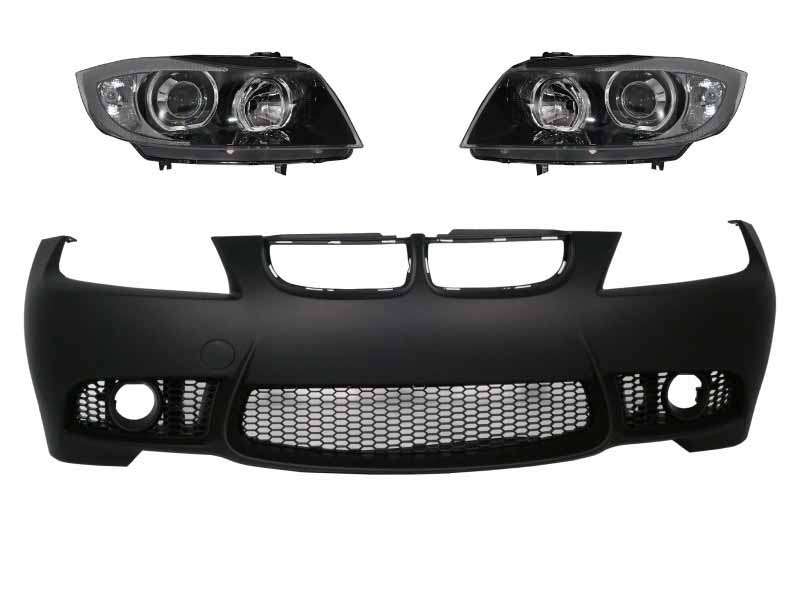 Βλησαρούλης Car Center - Front Bumper suitable for BMW 3 series E90 Sedan E91 Touring (2004-2008) Non LCI M3 Design with Headlights Angel Eyes