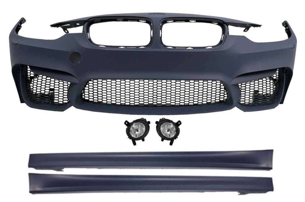 Βλησαρούλης Car Center - Front Bumper suitable for BMW 3 Series F30 F31 (2011-2019) with Fog Lamps and Side Skirts M3 Design