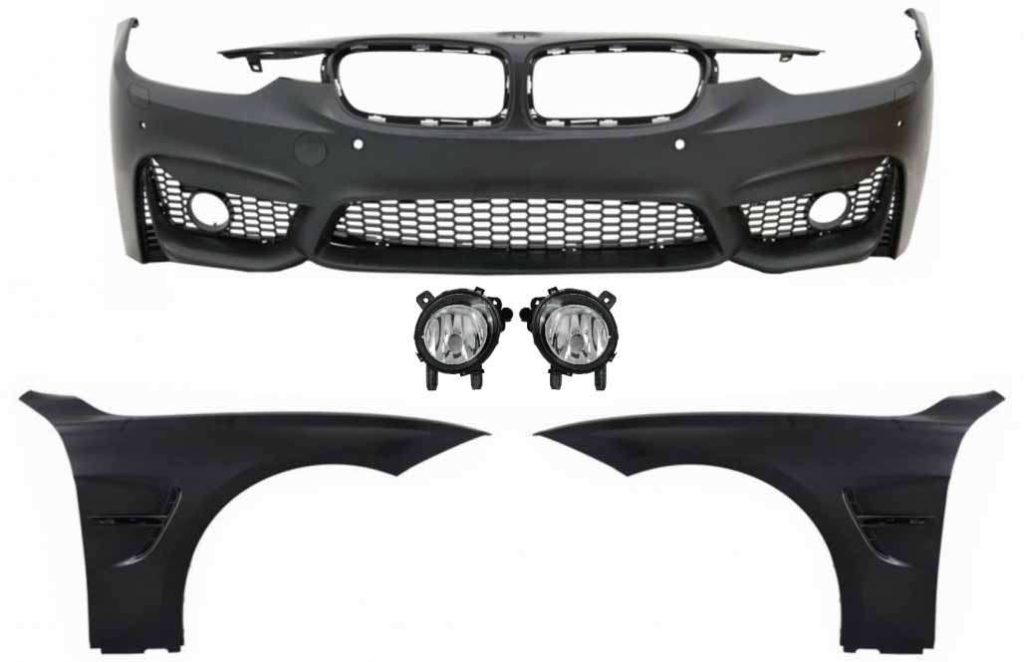 Βλησαρούλης Car Center - Front Bumper suitable for BMW 3 Series F30 F31 Non LCI & LCI (2011-2018) With Fog Light Projectors and Front Fenders M3 Sport EVO Design
