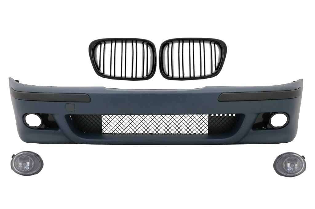 Βλησαρούλης Car Center - Front Bumper suitable for BMW 5 Series E39 (1995-2003) with Fog Lights and Central Kidney Grilles Double Stripe M5 Look
