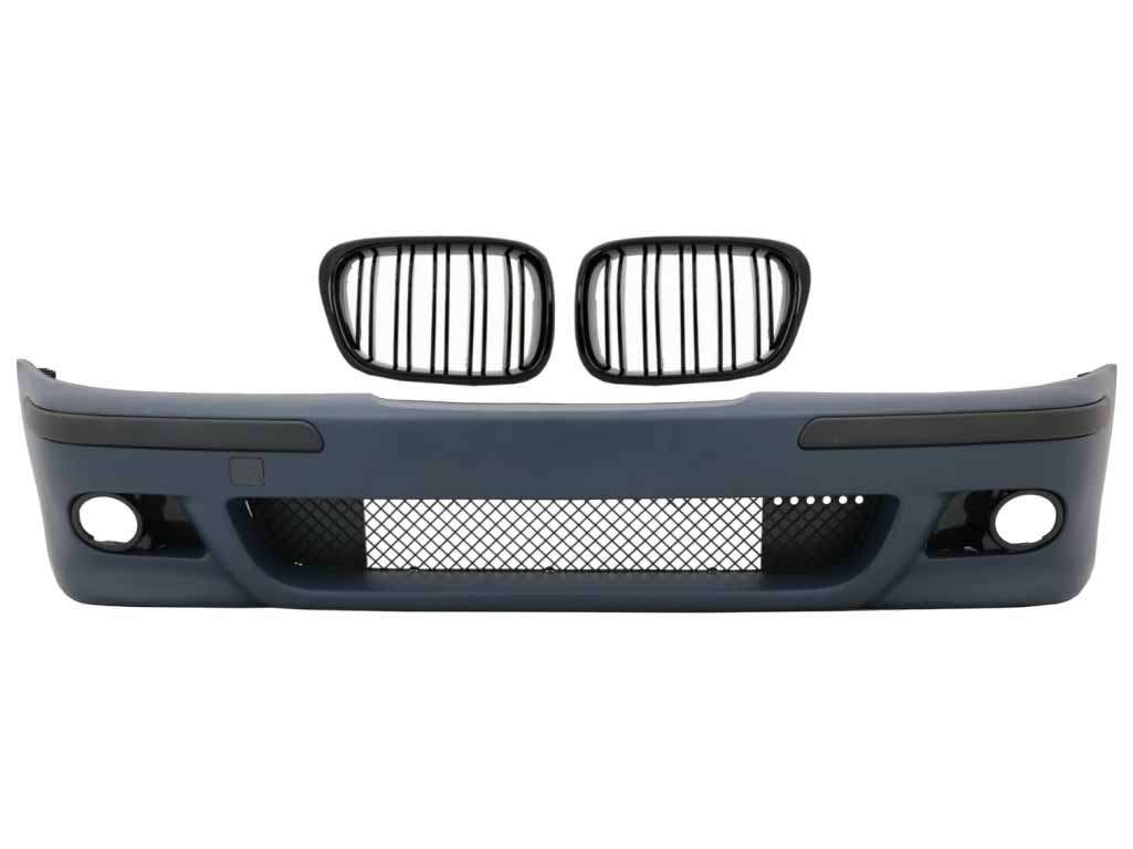 Βλησαρούλης Car Center - Front Bumper suitable for BMW 5 Series E39 (1995-2003) M5 Look with Central Grille Double Stripe Piano Black