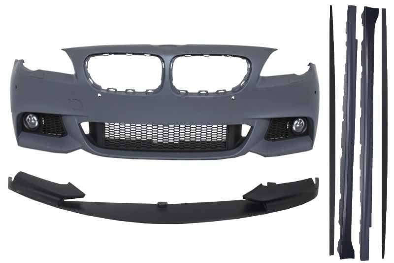 Βλησαρούλης Car Center - Front Bumper suitable for BMW 5 Series F10 F11  (2011-2014) with Extension Lip and Side Skirts M-Performance Design