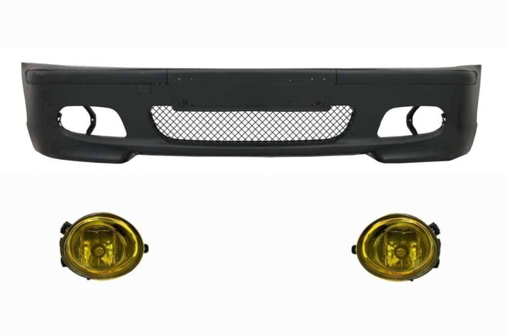 Βλησαρούλης Car Center - Front Bumper suitable for BMW E46 Sedan/Touring (1998-2004) M-Technik M-Tech M-Sport Model with Yellow Fog Lights