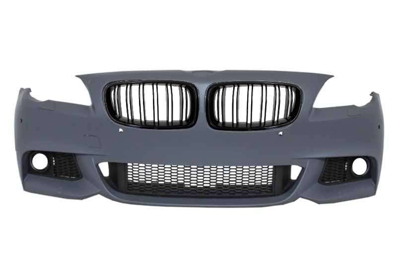 Βλησαρούλης Car Center - Front Bumper suitable for BMW F10 F11 5 Series (2011-up) M-Technik Design with Kidney Grilles Double Stripe M Design Piano Black
