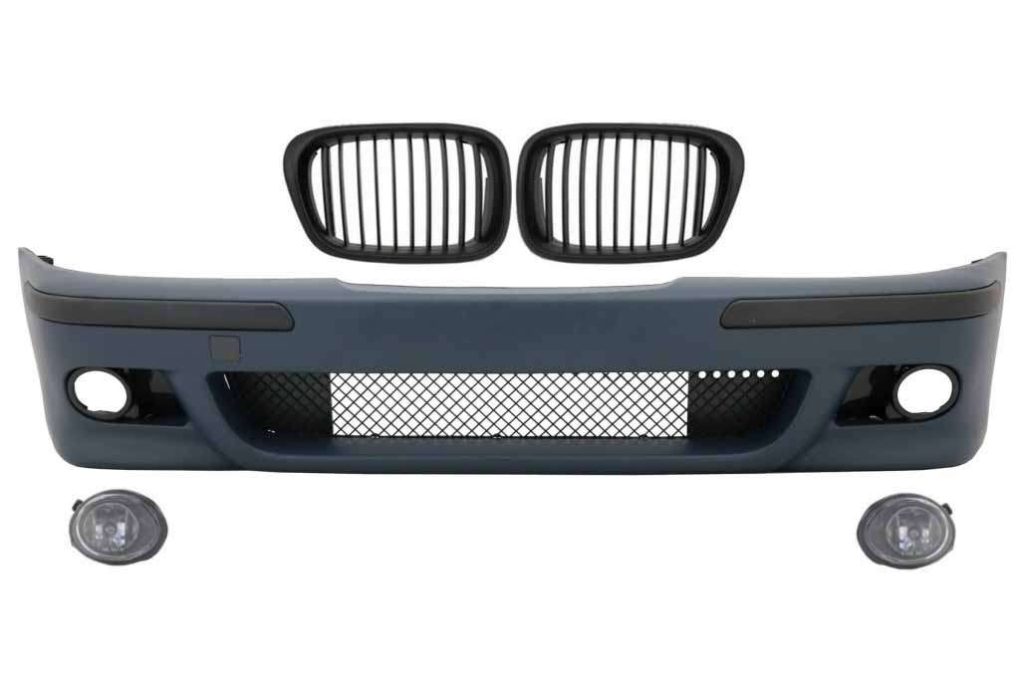 Βλησαρούλης Car Center - Front Bumper with Central Grilles Black and Fog Lights suitable for BMW E39 5 Series 1995-2003 M5 Design
