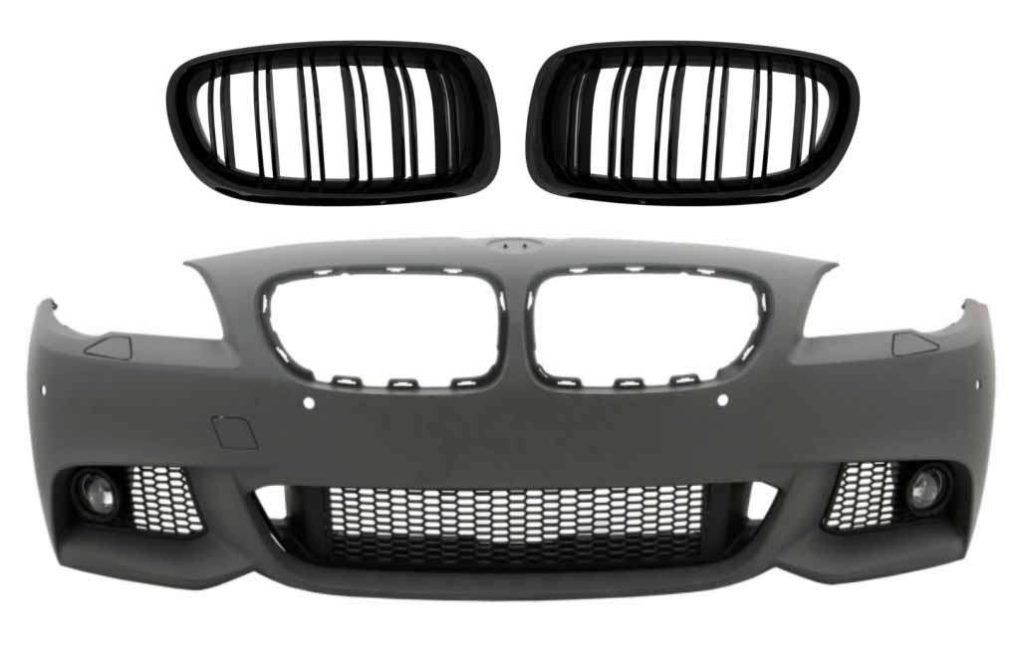 Βλησαρούλης Car Center - Front Bumper with Central Grilles Kidney suitable for BMW 5 Series F10 F11 Non LCI (07.2010-2013) Sedan Touring M-Technik Design