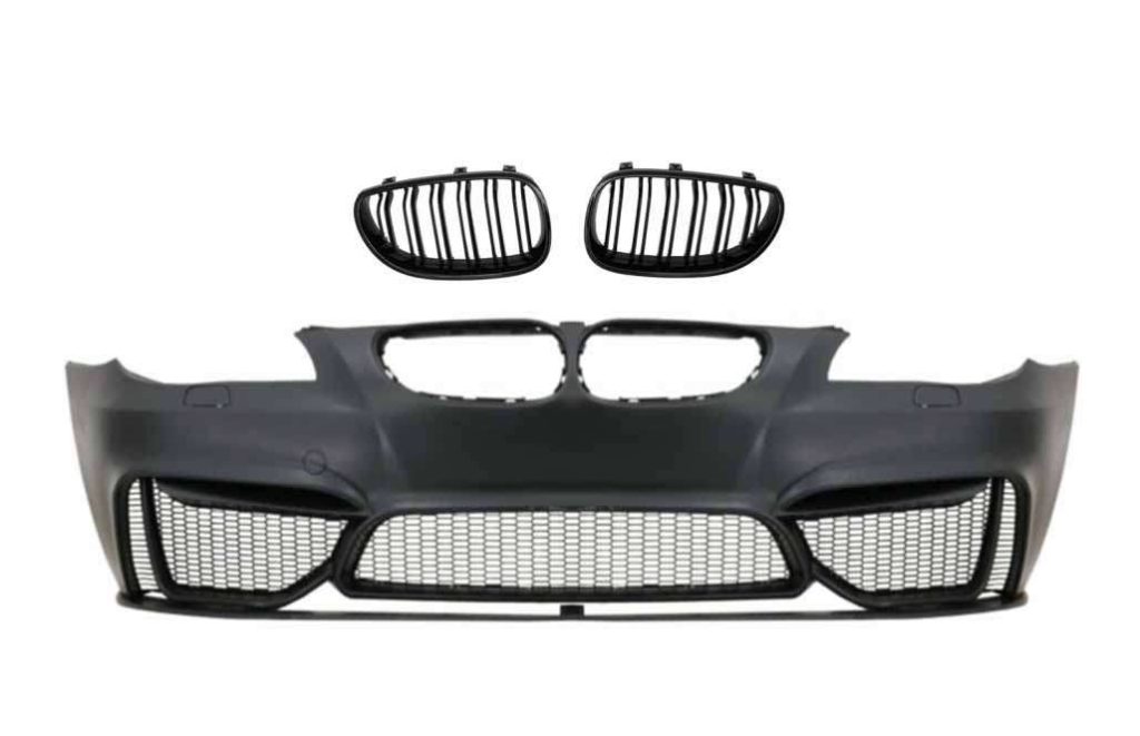 Βλησαρούλης Car Center - Front Bumper with Central Kidney Grilles suitable for BMW 5 Series E60 Sedan E61 Touring (2003-2010) M4 Design
