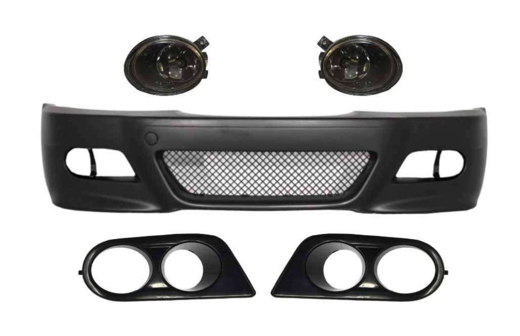 Βλησαρούλης Car Center - Front Bumper with Fog Lights and Air Duct Covers suitable for BMW 3 Series Coupe Cabrio Sedan Estate E46 (1998-2004) M3 Design