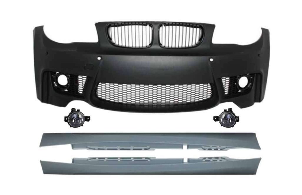 Βλησαρούλης Car Center - Front Bumper with Fog Lights and Side Skirts suitable for BMW 1 Series E87 (2004-2012) 1M Design