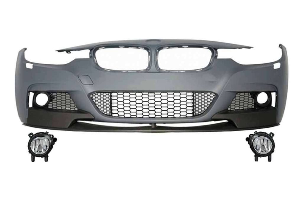 Βλησαρούλης Car Center - Front Bumper with Fog Lights Projectors and Spoiler suitable for BMW 3 Series F30 F31 Sedan Touring (2011-2019) M-Performance Design