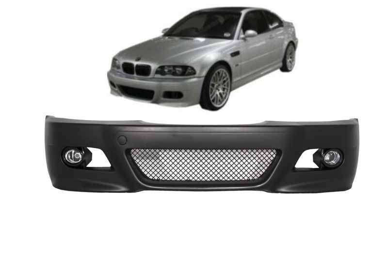 Βλησαρούλης Car Center - Front Bumper with Fog Lights suitable for BMW 3 Series Coupe Cabrio Sedan Estate E46 (1998-2004) M3 Design