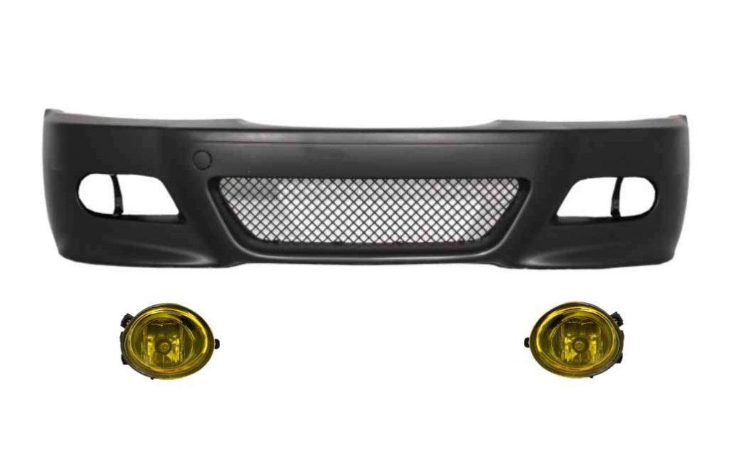 Βλησαρούλης Car Center - Front Bumper with Fog Lights Yellow suitable for BMW 3 Series Coupe Cabrio Sedan Estate E46 (1998-2004) M3 Design