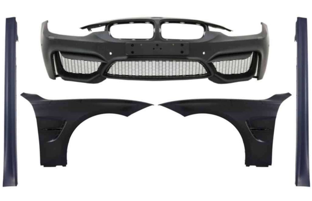 Βλησαρούλης Car Center - Front Bumper with Front Fenders and Side Skirts suitable for BMW 3 Series F30 F31 Pre-LCI & LCI (2011-2018) M4 Design