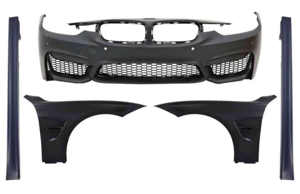 Βλησαρούλης Car Center - Front Bumper with Front Fenders and Side Skirts suitable for BMW 3 Series F30 F31 Non LCI & LCI (2011-2018) M3 Sport EVO Design