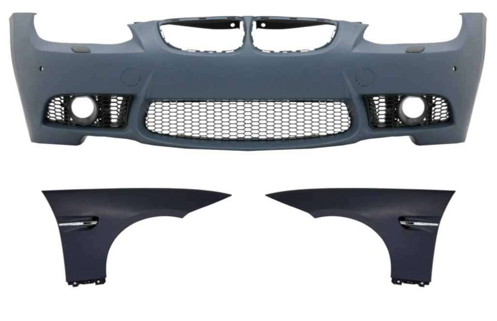 Βλησαρούλης Car Center - Front Bumper with Front Fenders suitable for BMW 3 Series E92 Coupe E93 Cabrio (2006-2009) M3 Look with PDC Without Projectors