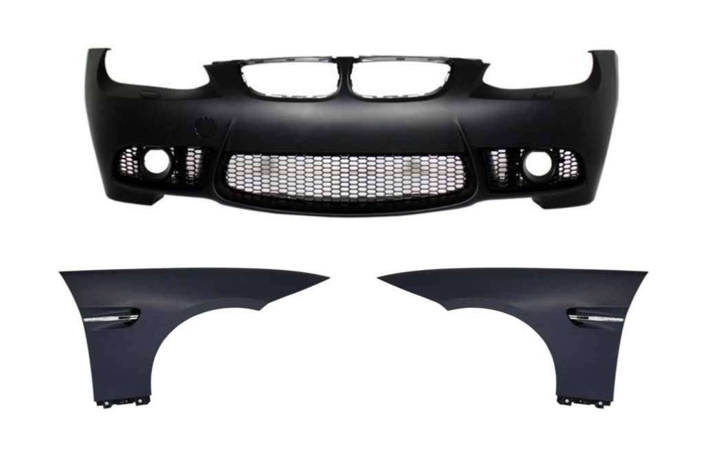 Βλησαρούλης Car Center - Front Bumper with Front Fenders suitable for BMW 3 Series E92 Coupe E93 Cabrio (2006-2009) M3 Look Without PDC and Projectors