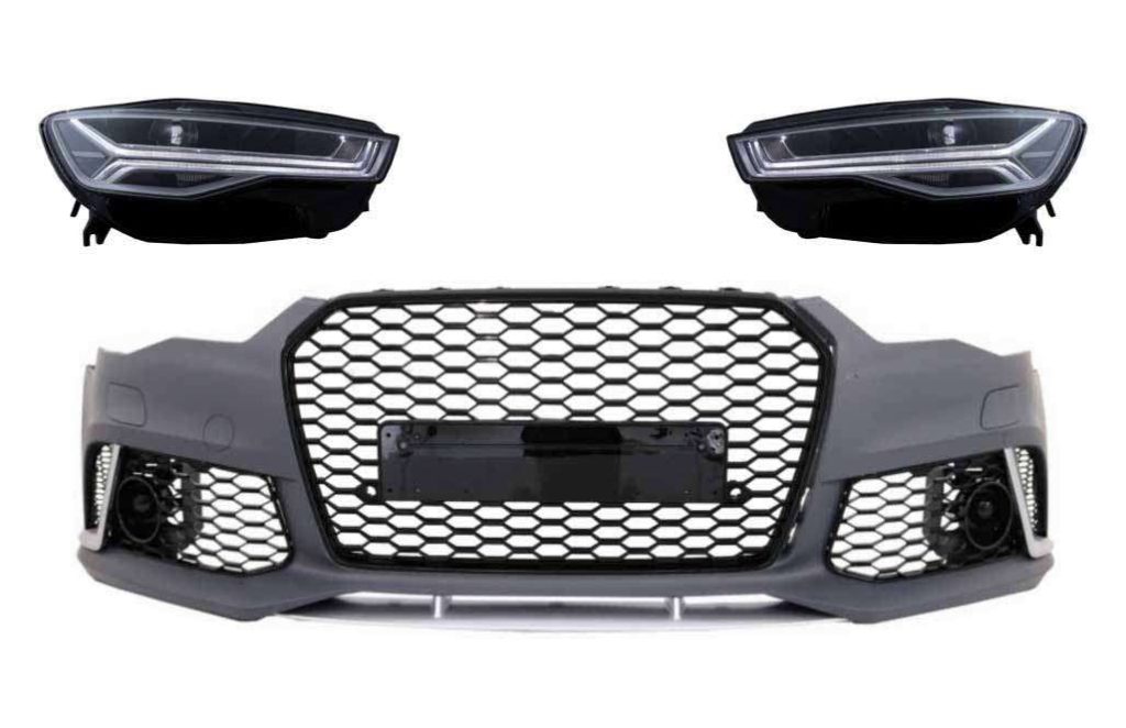 Βλησαρούλης Car Center - Front Bumper with Full LED Headlights Sequential Dynamic Turning Lights suitable for Audi A6 C7 4G (2011-2018) RS6 Matrix Design