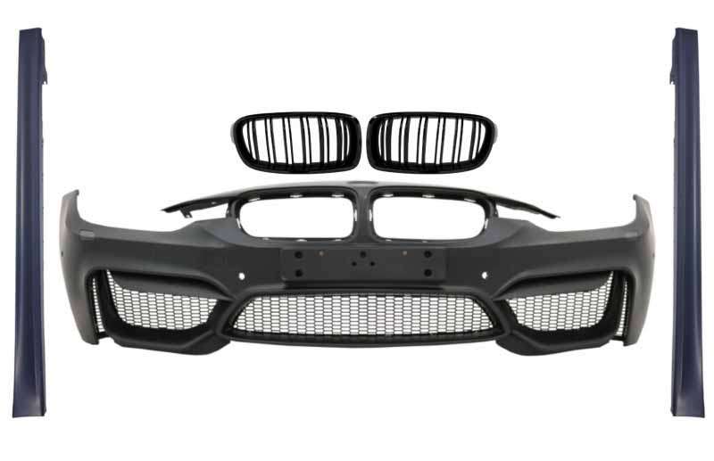 Βλησαρούλης Car Center - Front Bumper with Kidney Grilles and Side Skirts suitable for BMW 3 Series F30 F31 Pre-LCI & LCI (2011-2018) M4 Design