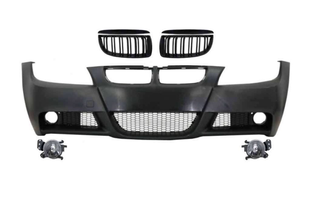 Βλησαρούλης Car Center - Front Bumper with Kidney Grilles suitable for BMW 3 Series E90 E91 Sedan Touring (2004-2008) M-Technik Design