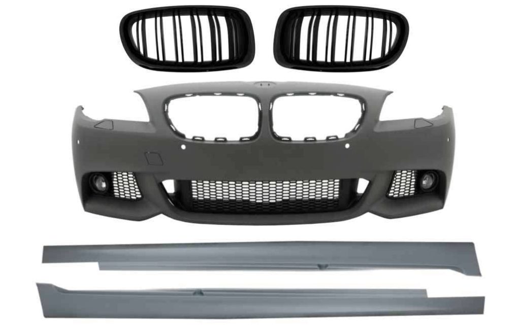 Βλησαρούλης Car Center - Front Bumper with Side Skirts and Central Grilles Kidney suitable for BMW 5 Series F10 F11 Non LCI (07.2010-2013) Sedan Touring M-Technik Design