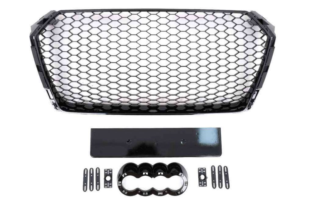 Βλησαρούλης Car Center - Front Grille suitable for Audi A4 B9 8W (2016-2018) Sedan Avant RS Design Glossy Black
