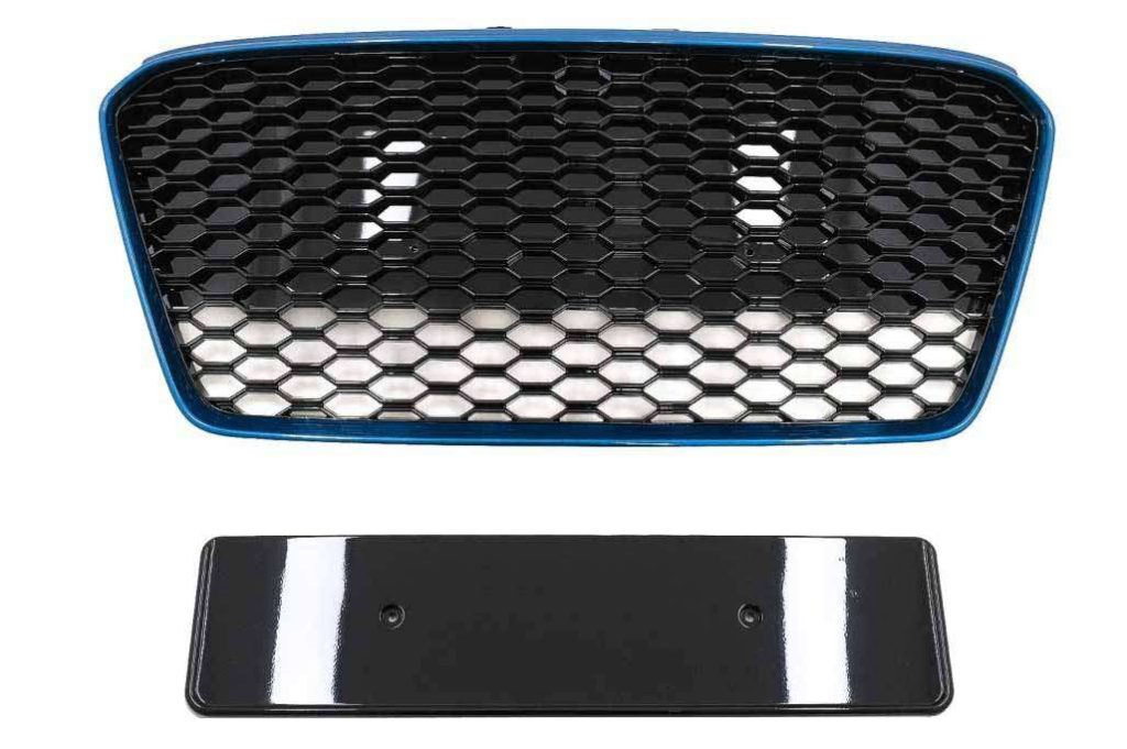Βλησαρούλης Car Center - Front Grille suitable for Audi R8 42 1st Generation Facelift (2013-2015) RS Design Glossy Black Blue