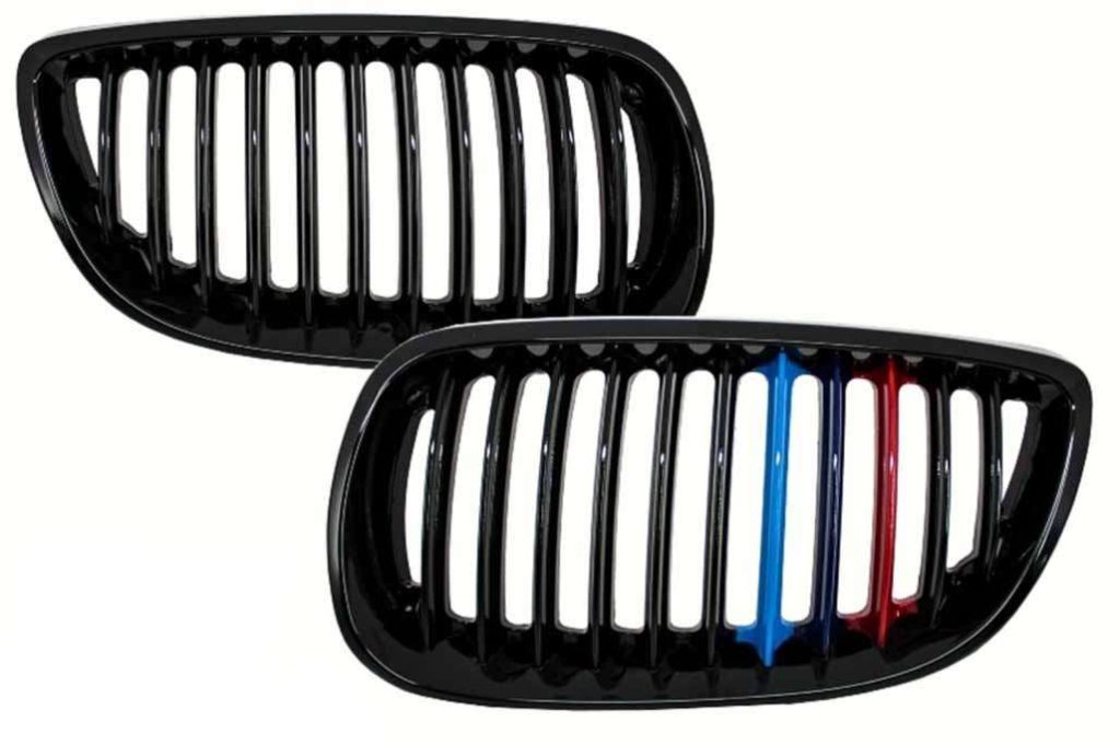 Βλησαρούλης Car Center - Front Grilles Kidney Grilles suitable for BMW 3 Series E92/E93 coupe convertible Pre LCI (2007-2010) Piano Black M-Power 3 Color Design