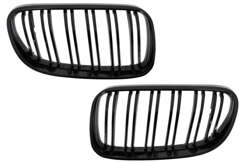 Βλησαρούλης Car Center - Front Kidney Grilles suitable for BMW 3 Series E92 E93 Coupe Convertible LCI (2010-2015) Double Stripe Piano Black