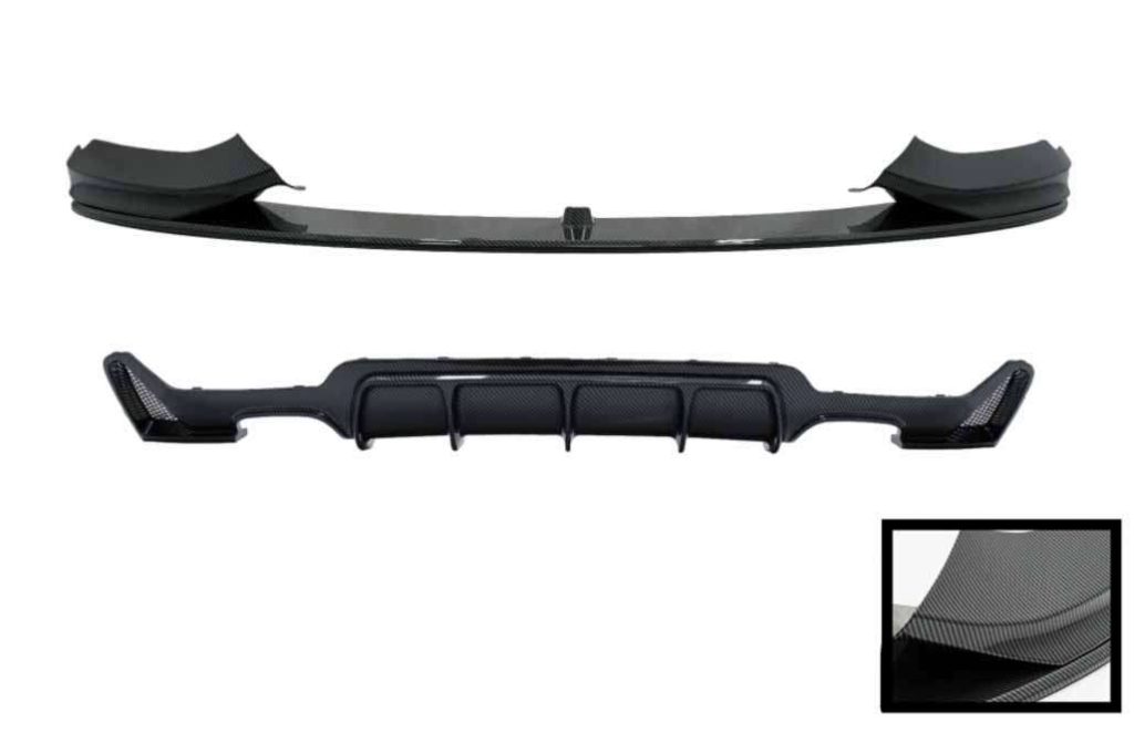 Βλησαρούλης Car Center - Front Spoiler with Diffuser suitable for BMW 4 Series F32 Coupe F33 Cabrio F36 Grand Coupe (2013-03.2019) M-Performance Design Carbon Film Coating